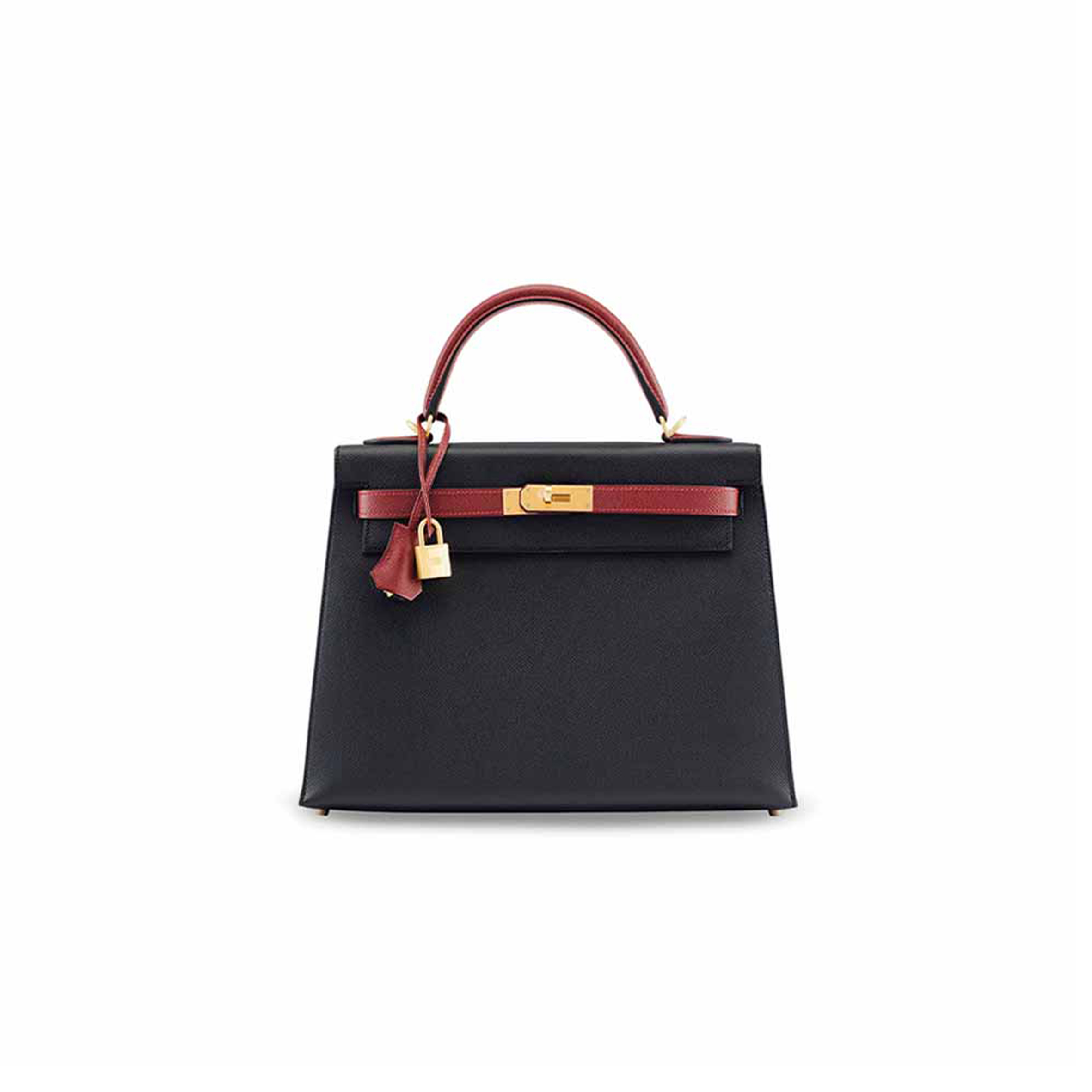 H**mes black & rouge h epsomkelly 28 gold hardware (28*22*10cm)